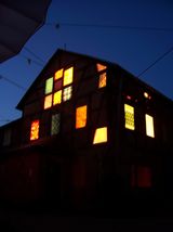 "Leuchthaus", Stoff, Lichtinstallation, Katharina Kretzschmar, Kunst